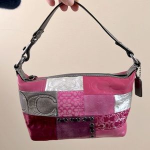 💜🩷🤎 Y2K Vintage Patchwork COACH Mini Bag. Pink.